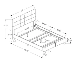 Monarch Linen Tufted Low Profile Bed -Furniture Sale Shop 810598497 A7