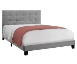 Monarch Linen Tufted Low Profile Bed -Furniture Sale Shop 810598498 A0
