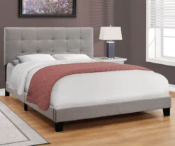 Monarch Linen Tufted Low Profile Bed -Furniture Sale Shop 810598498 B0