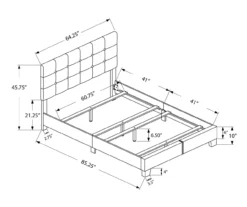 Monarch Linen Tufted Low Profile Bed -Furniture Sale Shop 810598499 A7