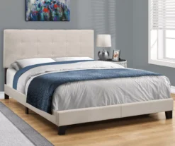 Monarch Linen Tufted Low Profile Bed -Furniture Sale Shop 810598499 B0