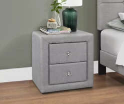 Monarch Linen Upholstered Nightstand -Furniture Sale Shop 810598500 B0
