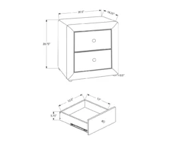 Monarch Linen Upholstered Nightstand -Furniture Sale Shop 810598501 A7