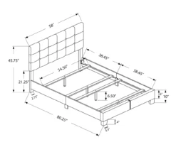 Monarch Linen Tufted Low Profile Bed -Furniture Sale Shop 810598502 A7