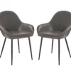 Mid-Century Modern Gray Faux Leather Dining Chairs, 2-Pack -Furniture Sale Shop 810598715 A0 1