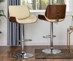 Glitzhome Mid-Century Modern Faux Leather & Chrome Adjustable Bar Stools, 2-Pack -Furniture Sale Shop 810598740 A0 2