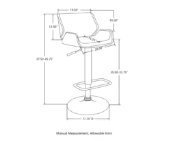 Glitzhome Mid-Century Modern Faux Leather & Chrome Adjustable Bar Stools, 2-Pack -Furniture Sale Shop 810598742 A0 8