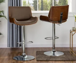 Glitzhome Mid-Century Modern Faux Leather & Chrome Adjustable Bar Stools, 2-Pack -Furniture Sale Shop 810598743 A0 2
