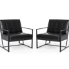 Glitzhome Modern Industrial Faux Leather Accent Chairs, 2-Pack -Furniture Sale Shop 810598914 A0 1