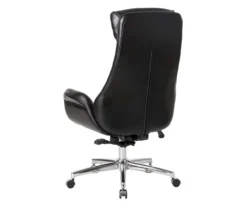 Black Mid-Century Modern Faux Leather Executive Office Chair -Furniture Sale Shop 810598936 A0 4