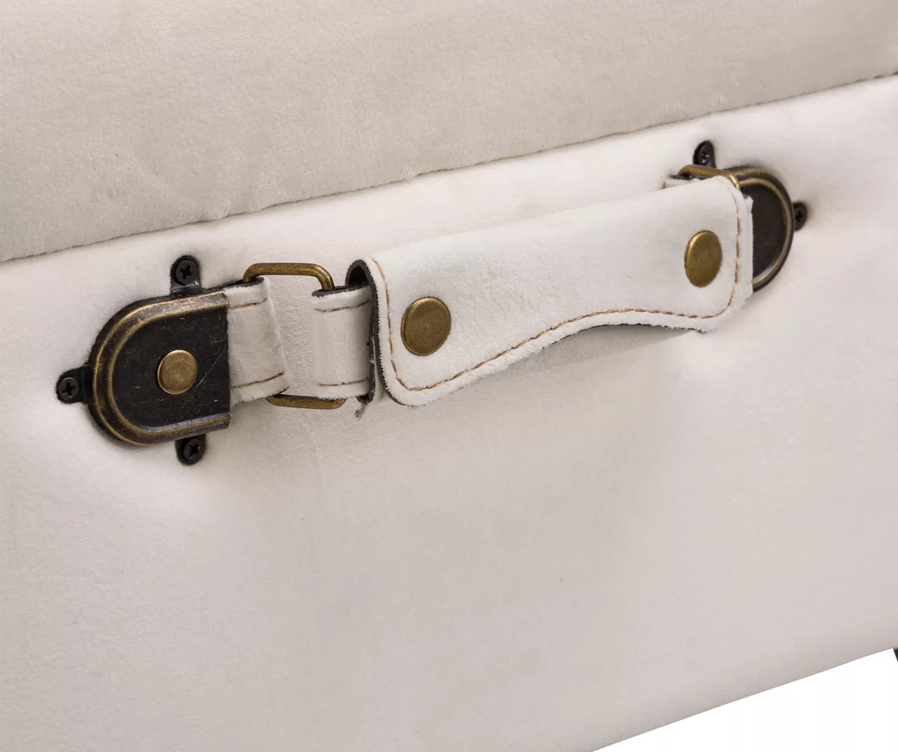 Seashell White Velvet Suitcase Storage Stool 7 Seashell White Velvet Suitcase Storage Stool - Image 5