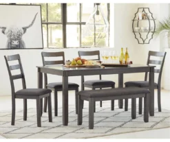Fairview 6-Piece Dining Set With Bench -Furniture Sale Shop 810599355