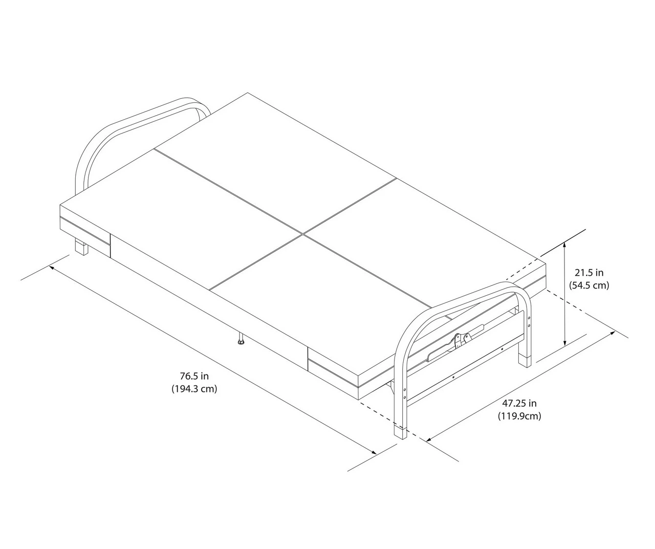 DHP Elbern Black Metal Futon With Cover 12 DHP Elbern Black Metal Futon With Cover - Image 10