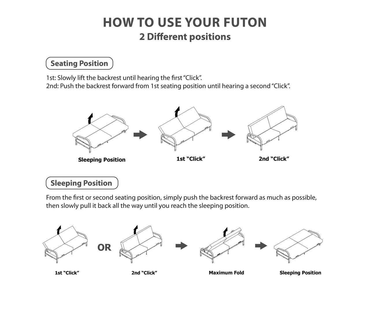 DHP Elbern Black Metal Futon With Cover 10 DHP Elbern Black Metal Futon With Cover - Image 8