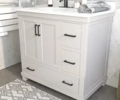 DHP Atwater Living Mills White Bathroom Vanity With Sink -Furniture Sale Shop 810610511 B0 1