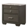 Southall Espresso & Faux Marble 3-Drawer Nightstand -Furniture Sale Shop 810611778 A0
