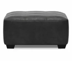Bilgray Black Faux Leather Oversize Accent Ottoman