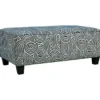 Trendle Blue & Tan Oversize Accent Ottoman -Furniture Sale Shop 810612384 1