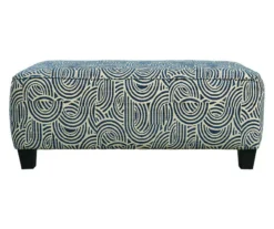 Trendle Blue & Tan Oversize Accent Ottoman -Furniture Sale Shop 810612384 2