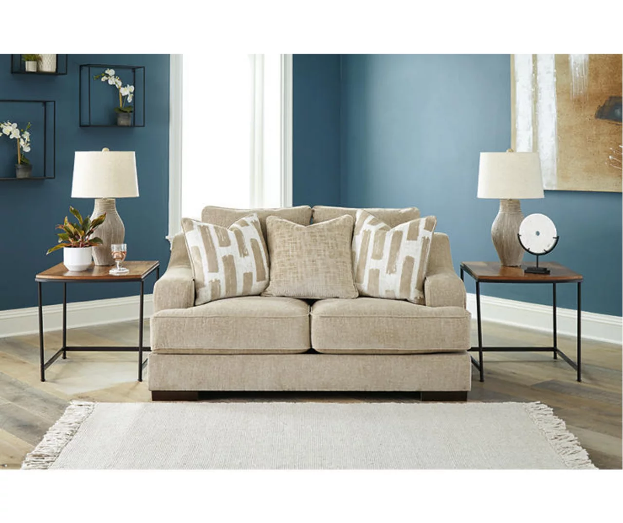 Lessinger Beige Loveseat 7 Lessinger Beige Loveseat - Image 5