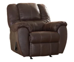 McGann Walnut Faux Leather Rocker Recliner -Furniture Sale Shop 810612512 5