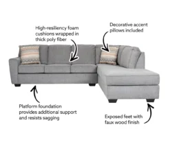 Broyhill Dudlee Smoke Sectional -Furniture Sale Shop 810613229 810613230 X0 1 1