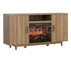 60" Modern Tan Electric Fireplace Console -Furniture Sale Shop 810617759 A0 2