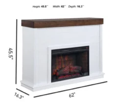 62" White Shiplap Grand Electric Fireplace -Furniture Sale Shop 810617760 A6 1
