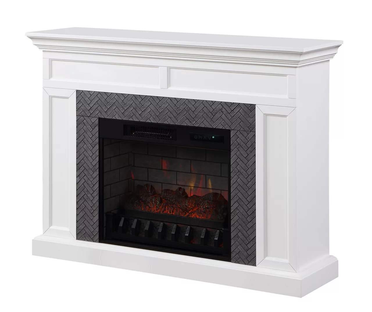 48" Faux Herringbone Mantel Electric Fireplace 7 48" Faux Herringbone Mantel Electric Fireplace - Image 5