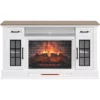 60" White 2-Door Electric Fireplace Console 2 60" White 2-Door Electric Fireplace Console -Furniture Sale Shop 810618088 A0 1