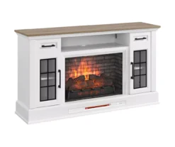 60" White 2-Door Electric Fireplace Console 20 60" White 2-Door Electric Fireplace Console -Furniture Sale Shop 810618088 A0 2