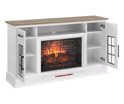 60" White 2-Door Electric Fireplace Console 21 60" White 2-Door Electric Fireplace Console -Furniture Sale Shop 810618088 A0 3
