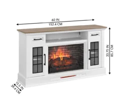 60" White 2-Door Electric Fireplace Console 25 60" White 2-Door Electric Fireplace Console -Furniture Sale Shop 810618088 A6