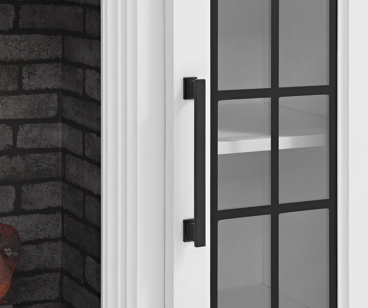 60" White 2-Door Electric Fireplace Console 8 60" White 2-Door Electric Fireplace Console - Image 6