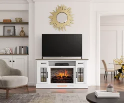 60" White 2-Door Electric Fireplace Console 16 60" White 2-Door Electric Fireplace Console -Furniture Sale Shop 810618088 B0 2