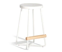 23.7" Boutique Dixon White & Ash Dowel Counter Stool