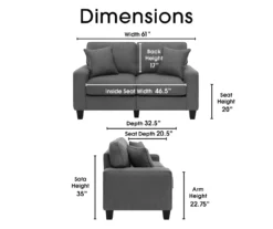 Palisades Dark Gray Loveseat -Furniture Sale Shop 810659231 A0 5