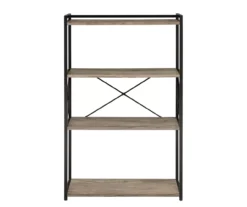 Corday Gray Wood 4-Shelf Open Bookcase