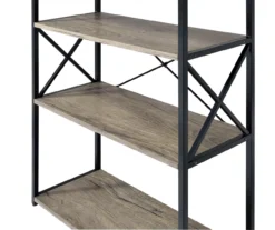 Corday Gray Wood 4-Shelf Open Bookcase -Furniture Sale Shop 810680821 A8