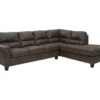 Signature Design By Ashley Navi Smoke Faux Leather Sleeper Sectional With Right-Facing Chaise -Furniture Sale Shop combo760013