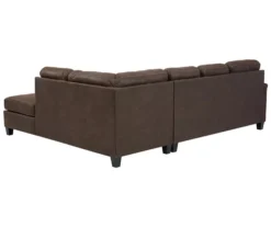 Signature Design By Ashley Navi Chestnut Faux Leather Sleeper Sectional With Right-Facing Chaise -Furniture Sale Shop combo760017 3