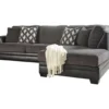 Signature Design By Ashley Kumasi Gray Faux Leather Sectional With Right-Facing Chaise -Furniture Sale Shop combo870008