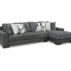 Signature Design By Ashley Larkstone Charcoal 2-Piece Sectional With Right-Facing Chaise -Furniture Sale Shop combo870010